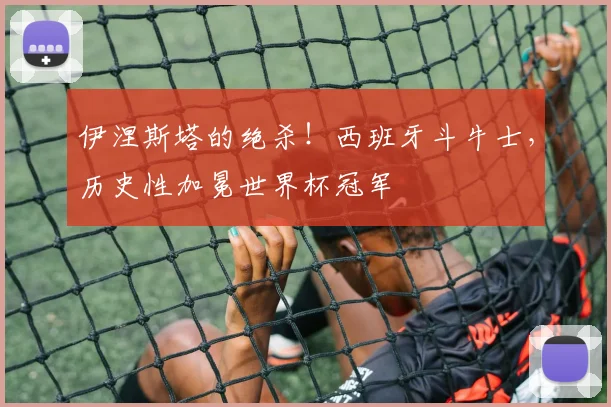 伊涅斯塔的绝杀！西班牙斗牛士，历史性加冕世界杯冠军